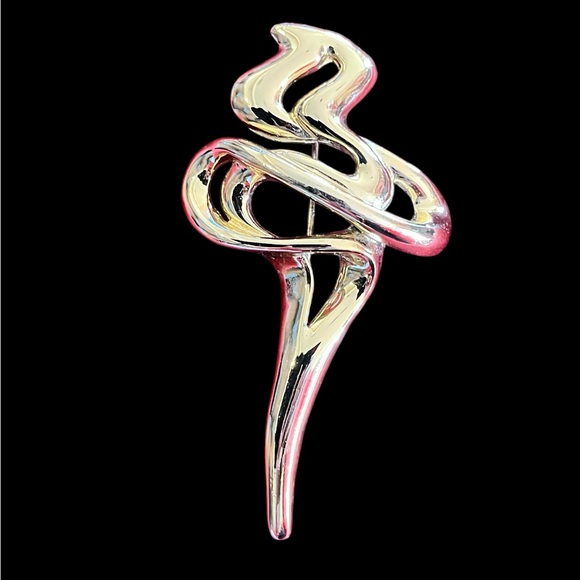 Vintage AJC cursive torch brooch - Picture 3 of 6